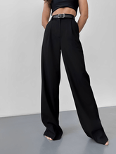 Calça Wide Leg em Alfaiataria Clássica com Cintura Alta e Bolsos – Kate