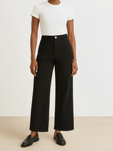 Calça Wide Leg Vintage em Veludo Cotelê Cintura Alta com Bolsos - Antonia