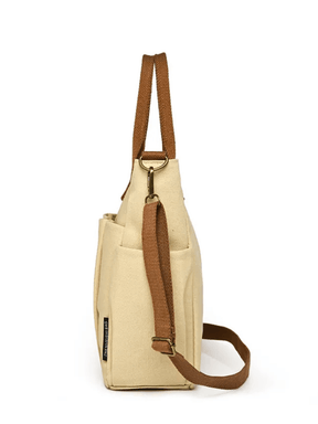 Bolsa Grande em Lona com Alça Ajustável Removível e Bolsos – Rania