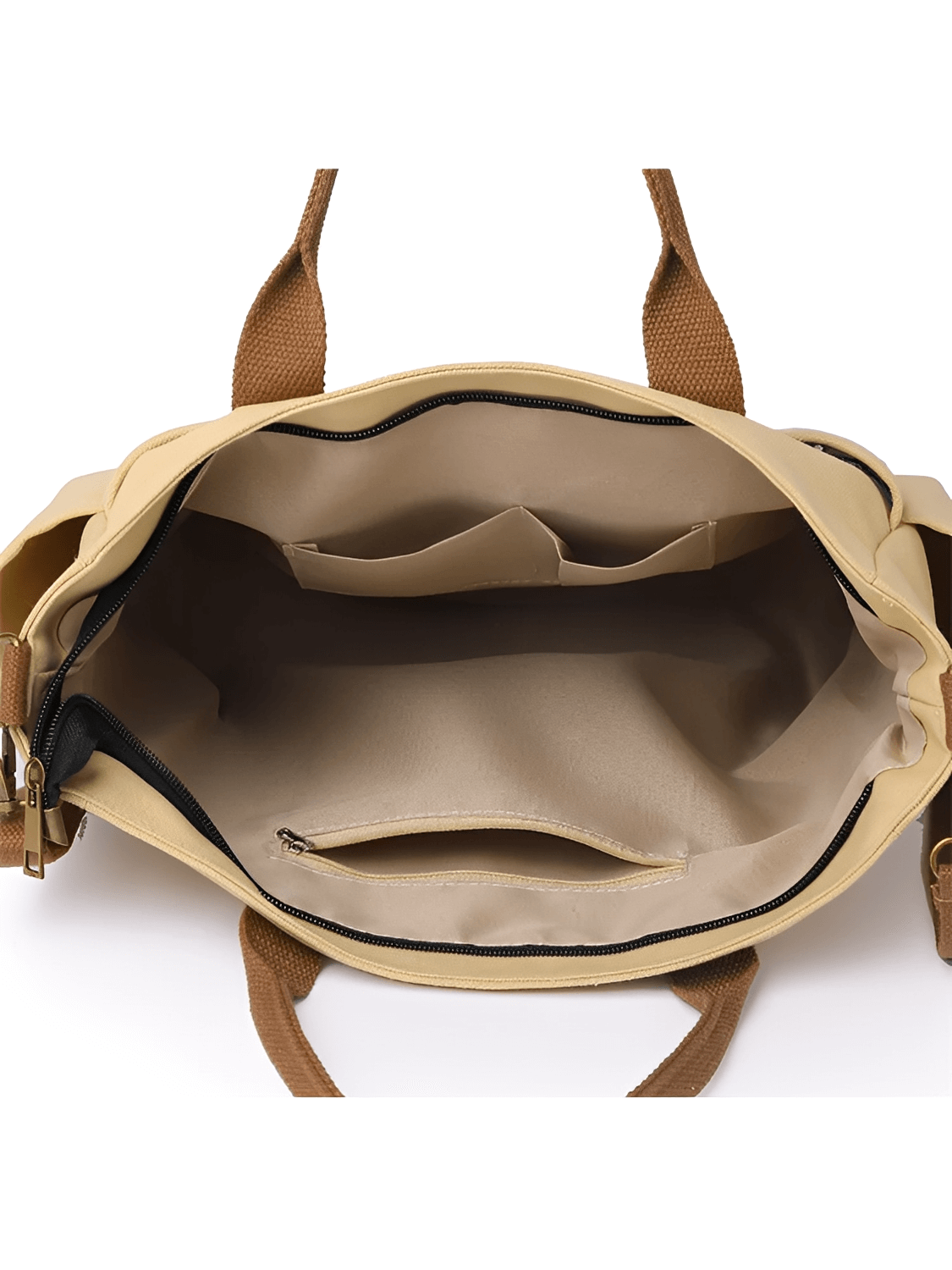 Bolsa Grande em Lona com Alça Ajustável Removível e Bolsos – Rania