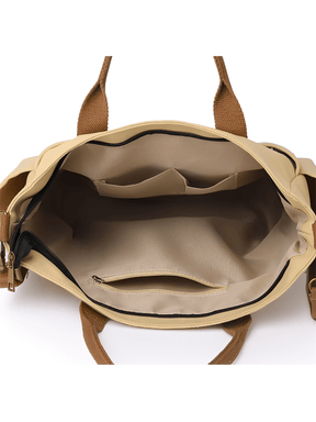 Bolsa Grande em Lona com Alça Ajustável Removível e Bolsos – Rania