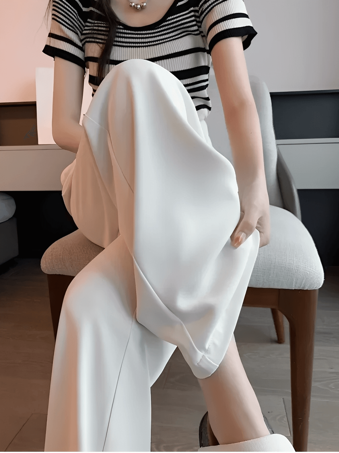 Calça  Alfaiataria Wide Leg Cintura Alta com Lenço Removível  – Amara [FRETE FULL]