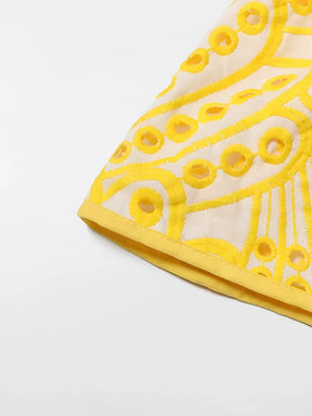 Vestido Midi de Laise com Babados Delicados e Elástico nas Costas – Marina [FRETE FULL]
