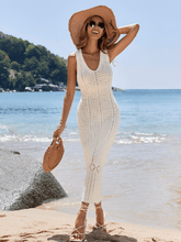 Vestido Midi em Crochê Vazado Com Decote V e Alças Largas – Samantha