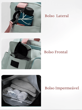 Bolsa Mala Feminina Grande Impermeável com Bolsos Multifuncionais – Kelly