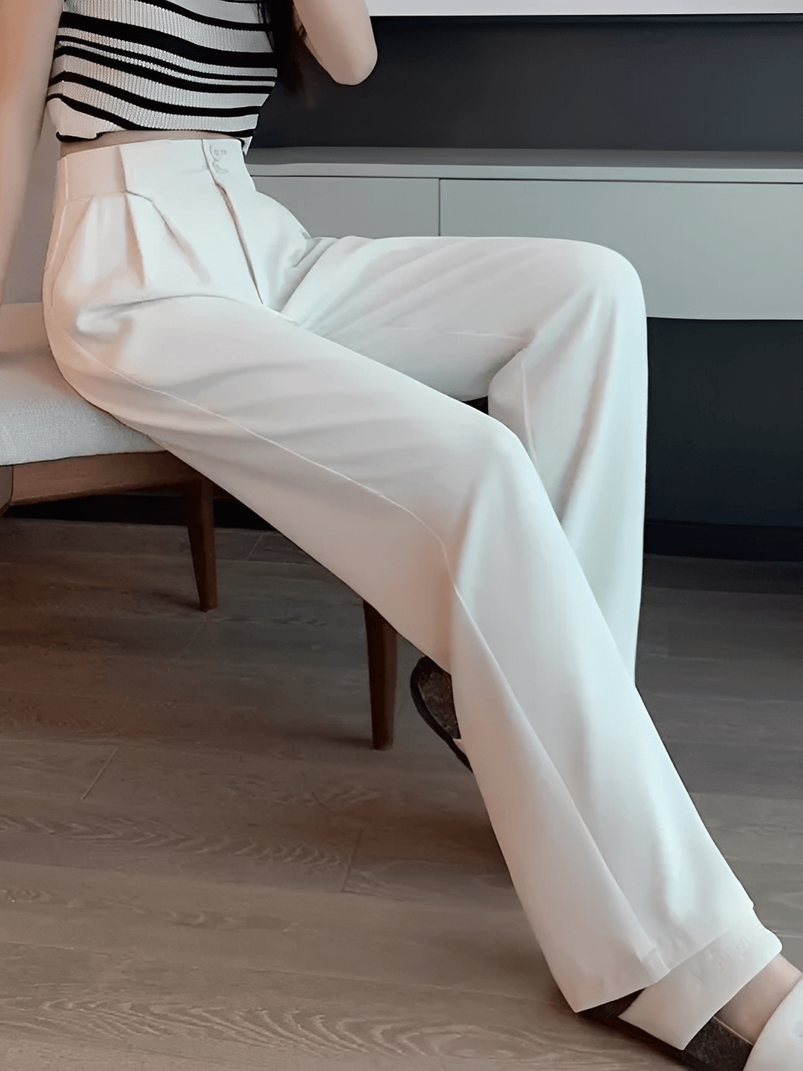 Calça  Alfaiataria Wide Leg Cintura Alta com Lenço Removível  – Amara [FRETE FULL]