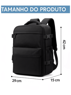 Mochila Multifuncional para Viagem com Compartimentos Internos e Externos e Compressor à Vácuo – Tati
