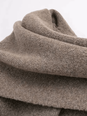 Casaco Oversized em Lã Batida com Cachecol Removível - Marjorie