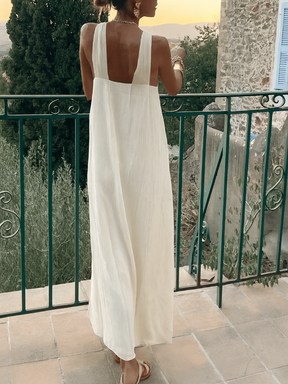 Vestido Longo em Viscose Texturizado com Alça Torcida Elegante – Renata [FRETE FULL]