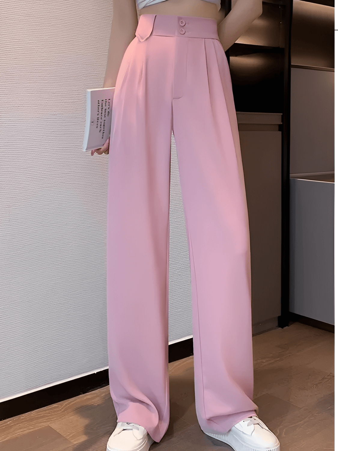 Calça  Alfaiataria Wide Leg Cintura Alta com Lenço Removível  – Amara [FRETE FULL]