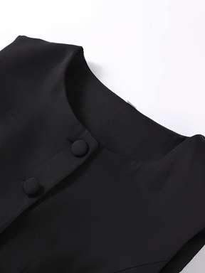 Vestido Midi Sem Mangas com Botões Forrados Cinto e Fenda – Selena [FRETE FULL]