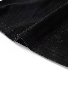 Macacão de Renda com Lantejoulas Plumas e Calça Flare de Veludo - Noir