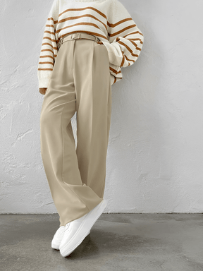 Calça Wide Leg em Alfaiataria Clássica com Cintura Alta e Bolsos – Kate