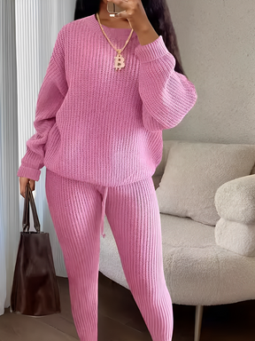 Conjunto de Tricô com Suéter Oversized e Calça Legging Ajustável – Ranya
