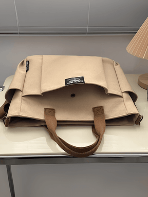 Bolsa Grande em Lona com Alça Ajustável Removível e Bolsos – Rania