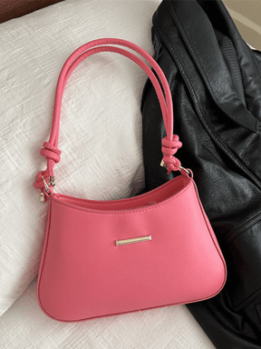 Bolsa Baguete Tiracolo em Couro PU e Alça Ajustável com Nó - Kaylee
