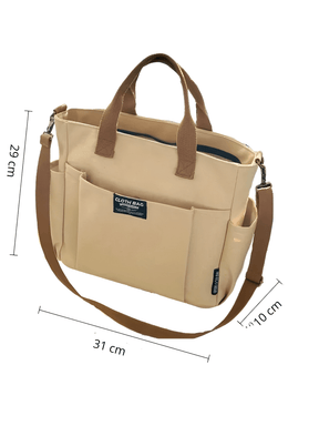 Bolsa Grande em Lona com Alça Ajustável Removível e Bolsos – Rania