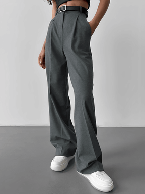 Calça Wide Leg em Alfaiataria Clássica com Cintura Alta e Bolsos – Kate