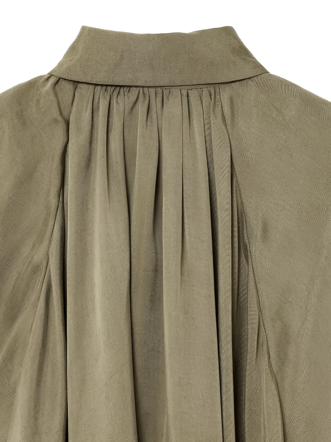 Camisa Acetinada Oversized com Manga Bufante e Zíper Frontal – Milene