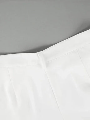 Calça Pantalona Branca Feminina com Cintura Alta Fecho e Zíper – Zoe