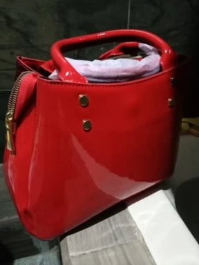 Bolsa Feminina de Ombro em Couro Brilhante com Textura Crocodilo - Tereza [FRETE FULL]