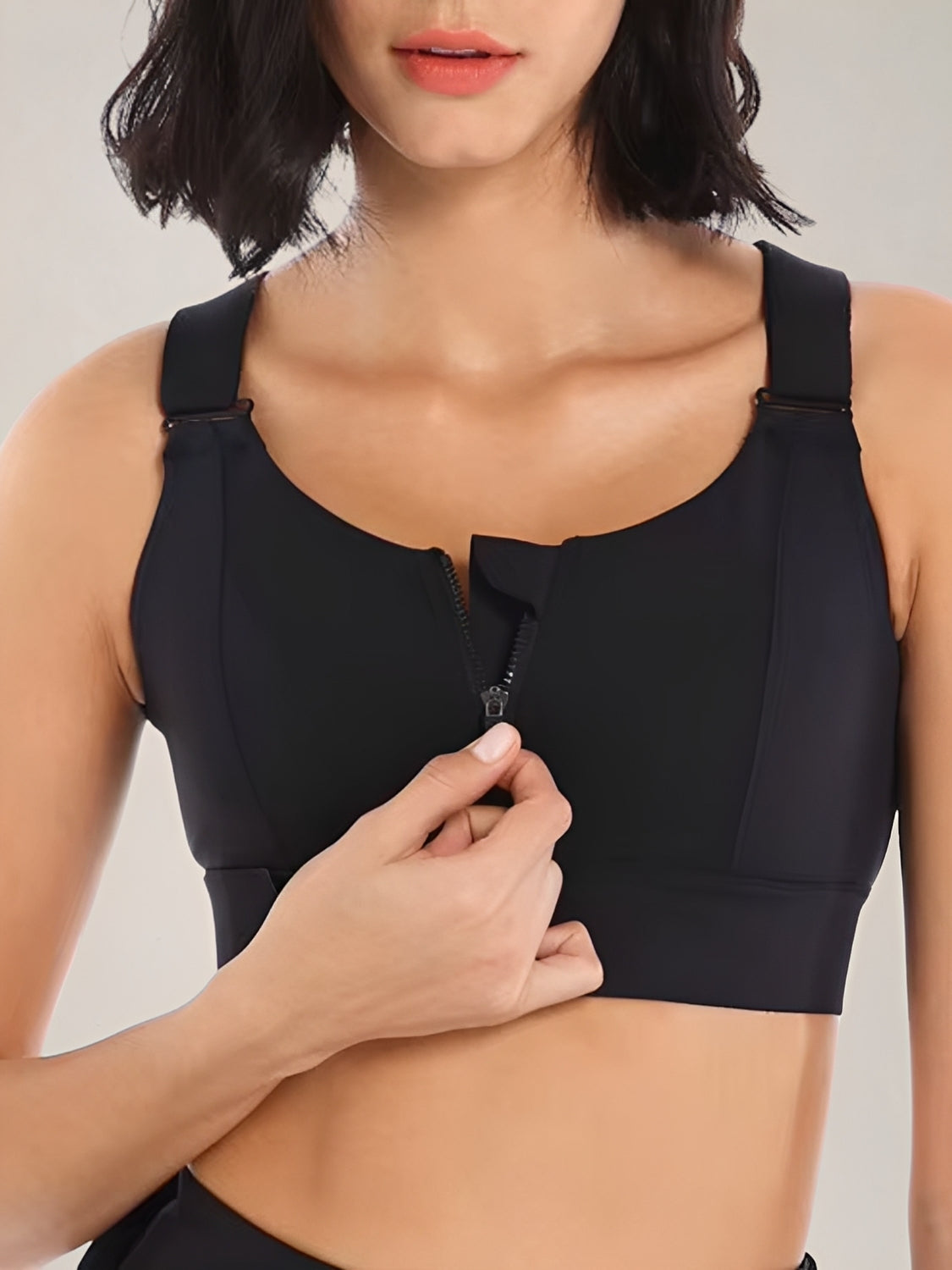 Sutiã Top Esportivo Anti-Impacto Alta Sustentação com Zíper Frontal – Carolina