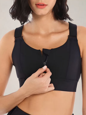 Sutiã Top Esportivo Anti-Impacto Alta Sustentação com Zíper Frontal – Carolina