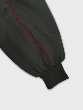 Conjunto Esportivo Casaco Capuz e Calça Wide Leg com Faixa Lateral- Darla