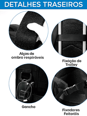 Mochila Multifuncional para Viagem com Compartimentos Internos e Externos e Compressor à Vácuo – Tati