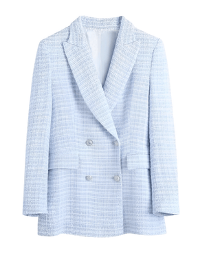 Blazer Tweed Texturizado com Fechamento Trespassado – Fiorella