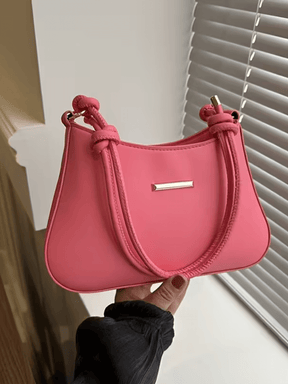 Bolsa Baguete Tiracolo em Couro PU e Alça Ajustável com Nó - Kaylee