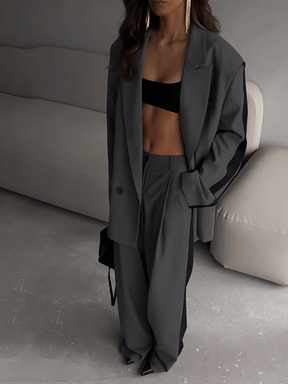Conjunto de Alfaiataria com Blazer Oversized e Calça Pantalona – Damares [FRETE FULL]