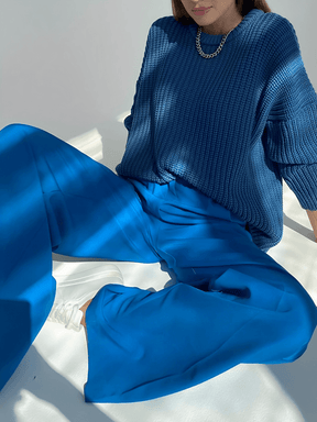 Calça Feminina Wide Leg em Alfaiataria com Cintura Alta e Bolsos – Madison [FRETE FULL]