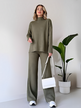 Conjunto de Tricô Canelado com Suéter Mullet e Calça Pantalona - Grace [FRETE FULL]