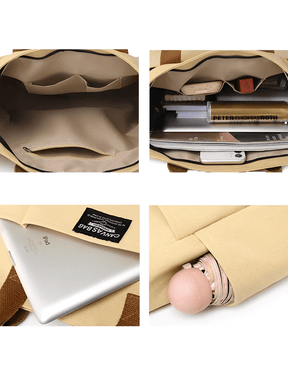 Bolsa Grande em Lona com Alça Ajustável Removível e Bolsos – Rania