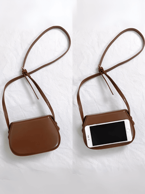 Bolsa Feminina em Couro PU com Design Arredondado e Alça Regulável – Odete