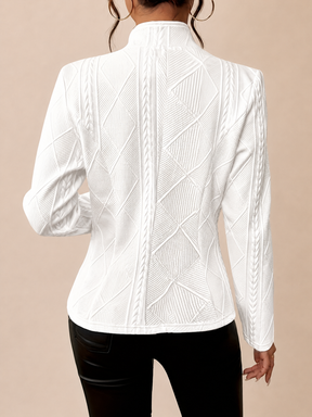 Casaco Estruturado em Jacquard com Textura Relevo e Botões - Francesca