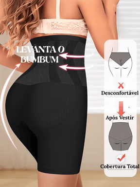Short Modelador Levanta Bumbum Sem Costura com Alta Compressão  – Mel