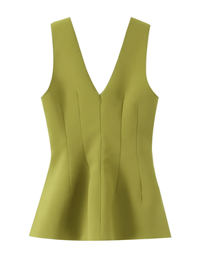 Blusa Peplum Acinturada com Decote V e Zíper nas Costas – Marisa
