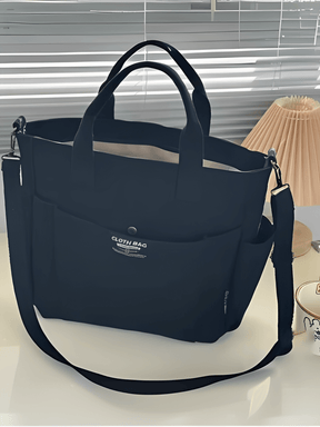 Bolsa Grande em Lona com Alça Ajustável Removível e Bolsos – Rania