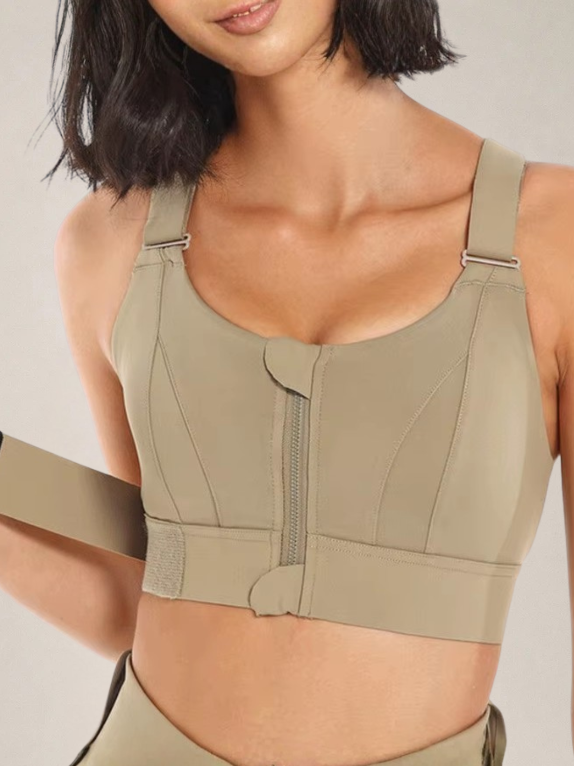 Sutiã Top Esportivo Anti-Impacto Alta Sustentação com Zíper Frontal – Carolina