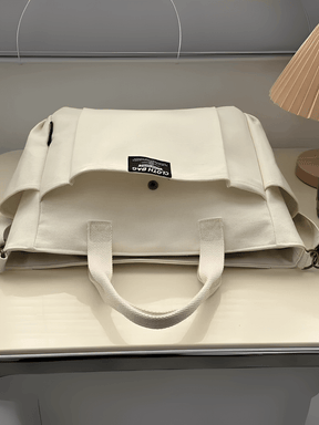 Bolsa Grande em Lona com Alça Ajustável Removível e Bolsos – Rania