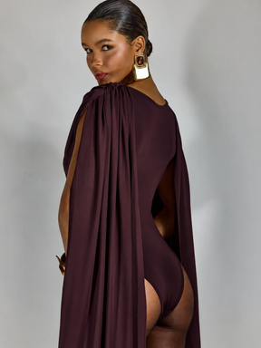 Body com Capa Drapeada Volumosa Sobreposta e Efeito Fluido - Lorelay