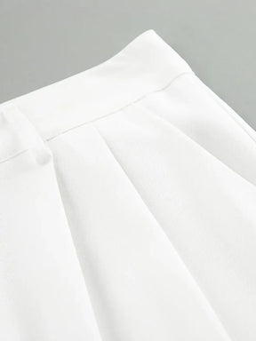 Calça Pantalona Branca Feminina com Cintura Alta Fecho e Zíper – Zoe