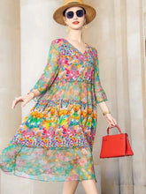 Vestido Midi Floral em Chiffon Estampado com Mangas Longas – Keila