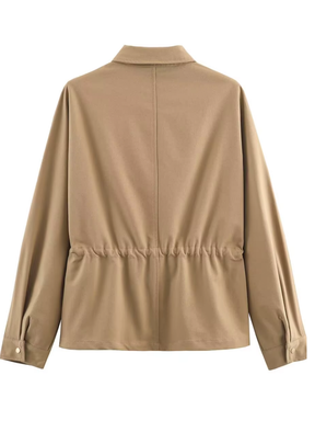 Conjunto em Sarja Jaqueta Oversized Ajustável e Calça Wide Leg - Monique