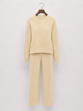 Conjunto em Tricô com Suéter Mullet Oversized e Calça Wide Leg - Sophia