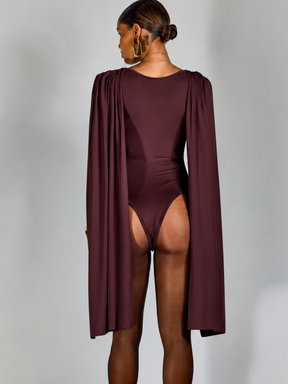 Body com Capa Drapeada Volumosa Sobreposta e Efeito Fluido - Lorelay