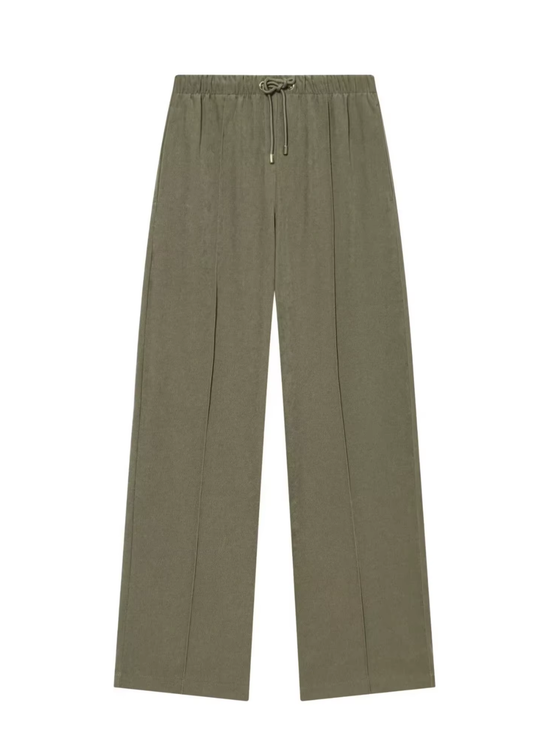 Conjunto em Sarja com Jaqueta Cropped Franzida e Calça Wide Leg - Yoná