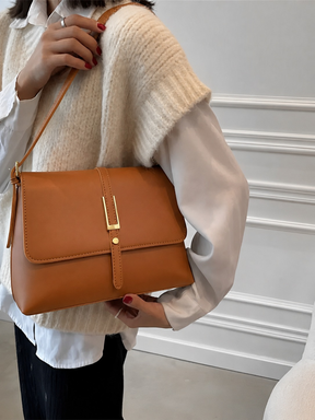 Bolsa Feminina Grande de Ombro com Detalhes Dourados Elegantes - Mary